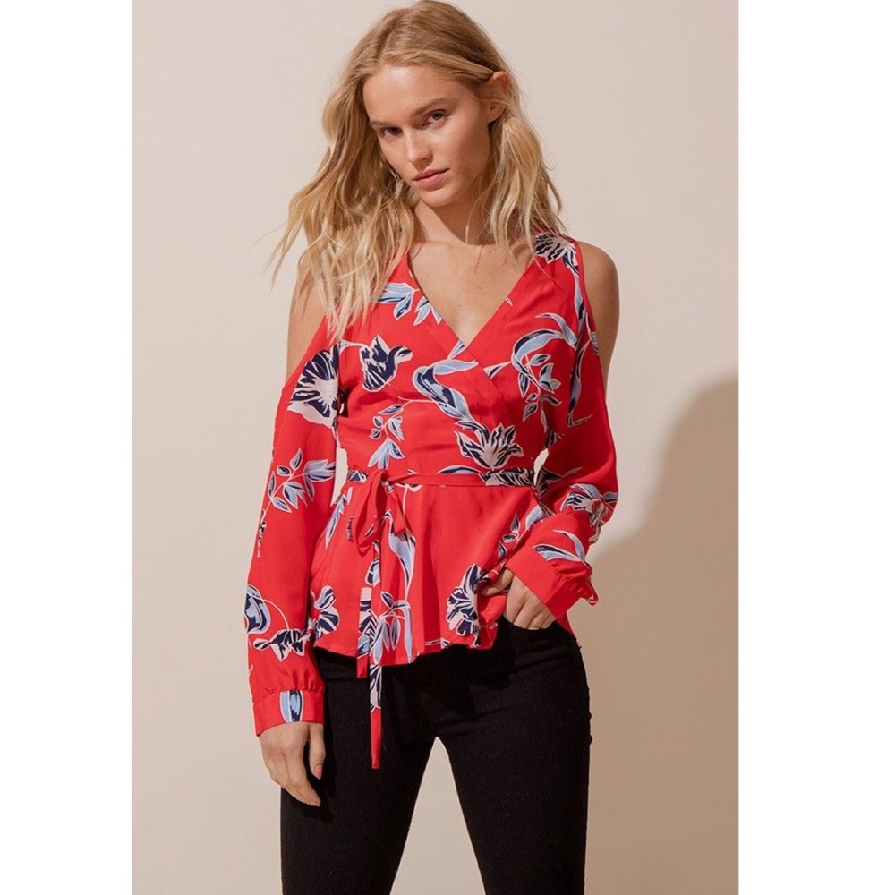 Yumi Kim Love Struck Cold Shoulder Wrap Blouse